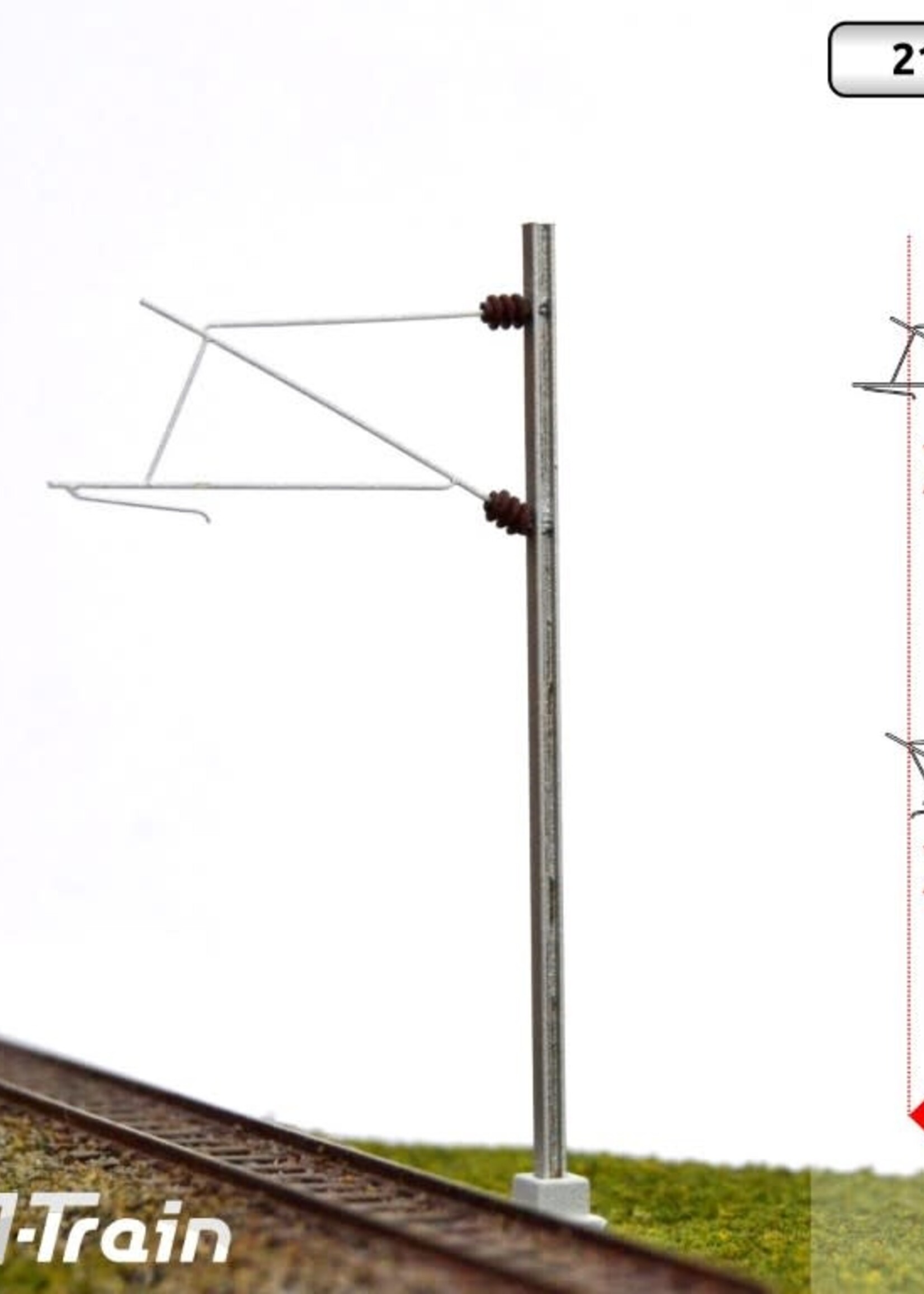 N-Train N-TRAIN 21603 N SNCF - H-profiel mast met 25kV beugel - M (2 stuks)
