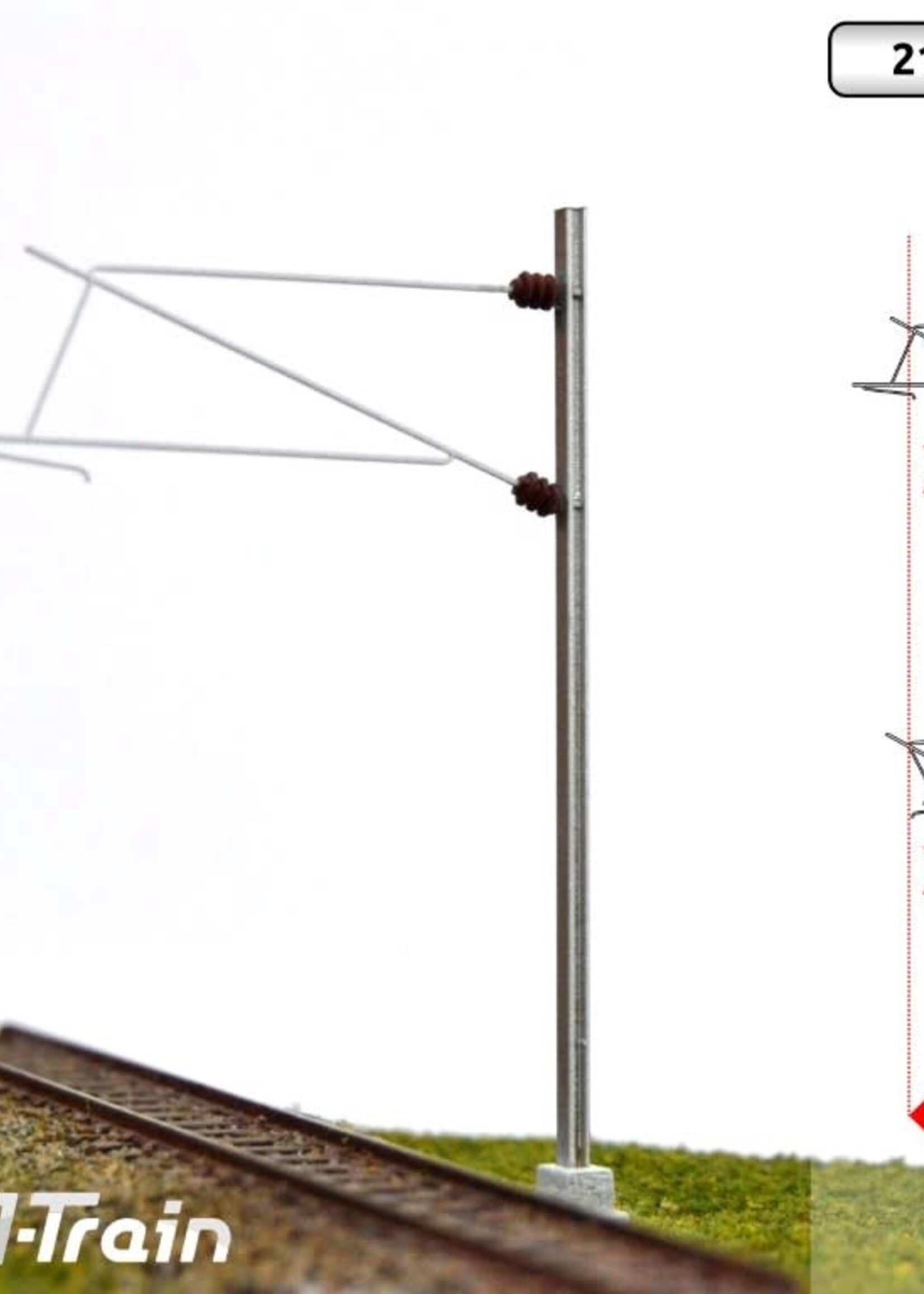 N-Train N-TRAIN 21606 N SNCF - H-profiel mast met 25kV beugel - L1 (10 stuks)