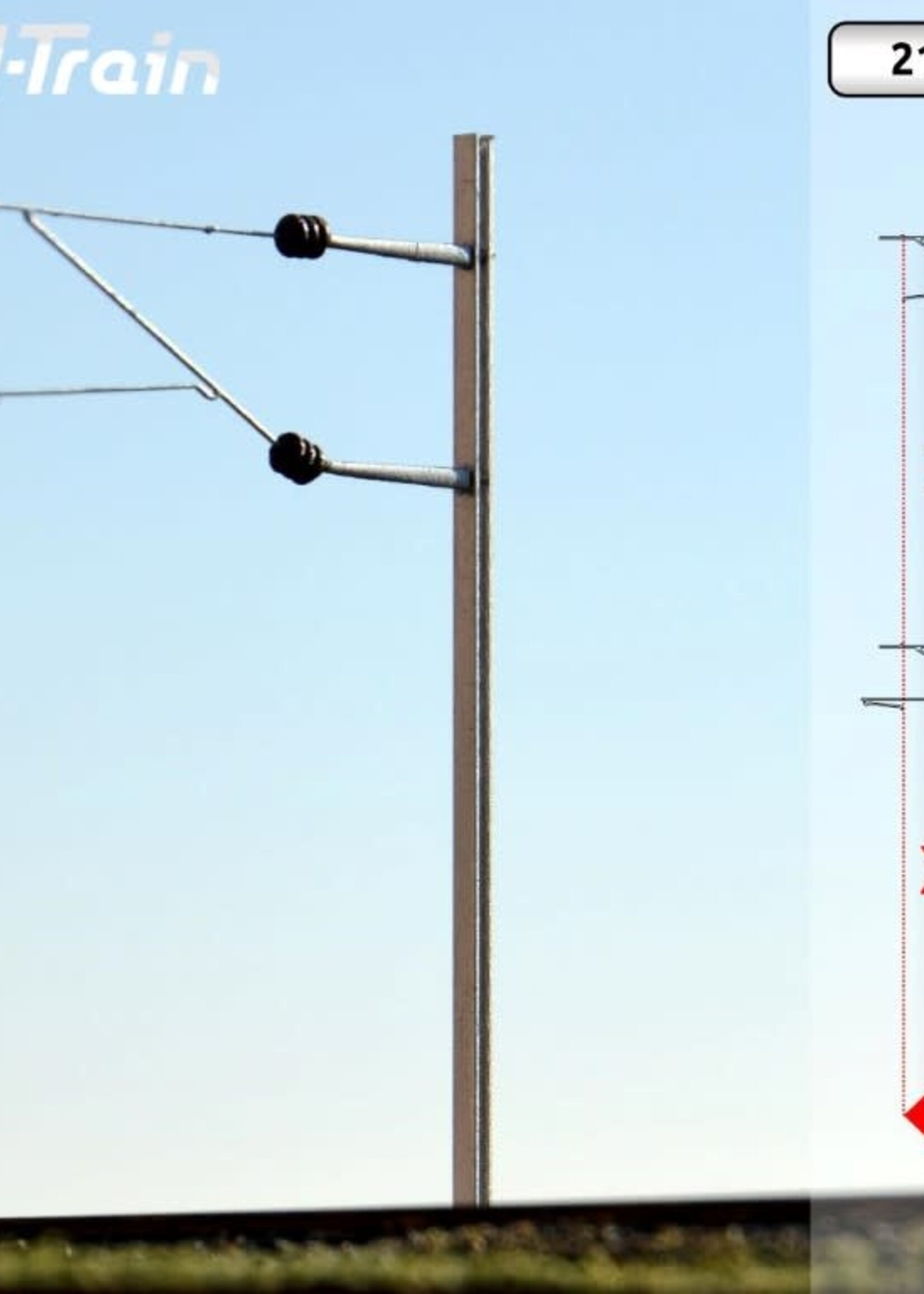 N-Train SBB - H-profile mast with FL-140 bracket - L (2 pieces) (217.17)