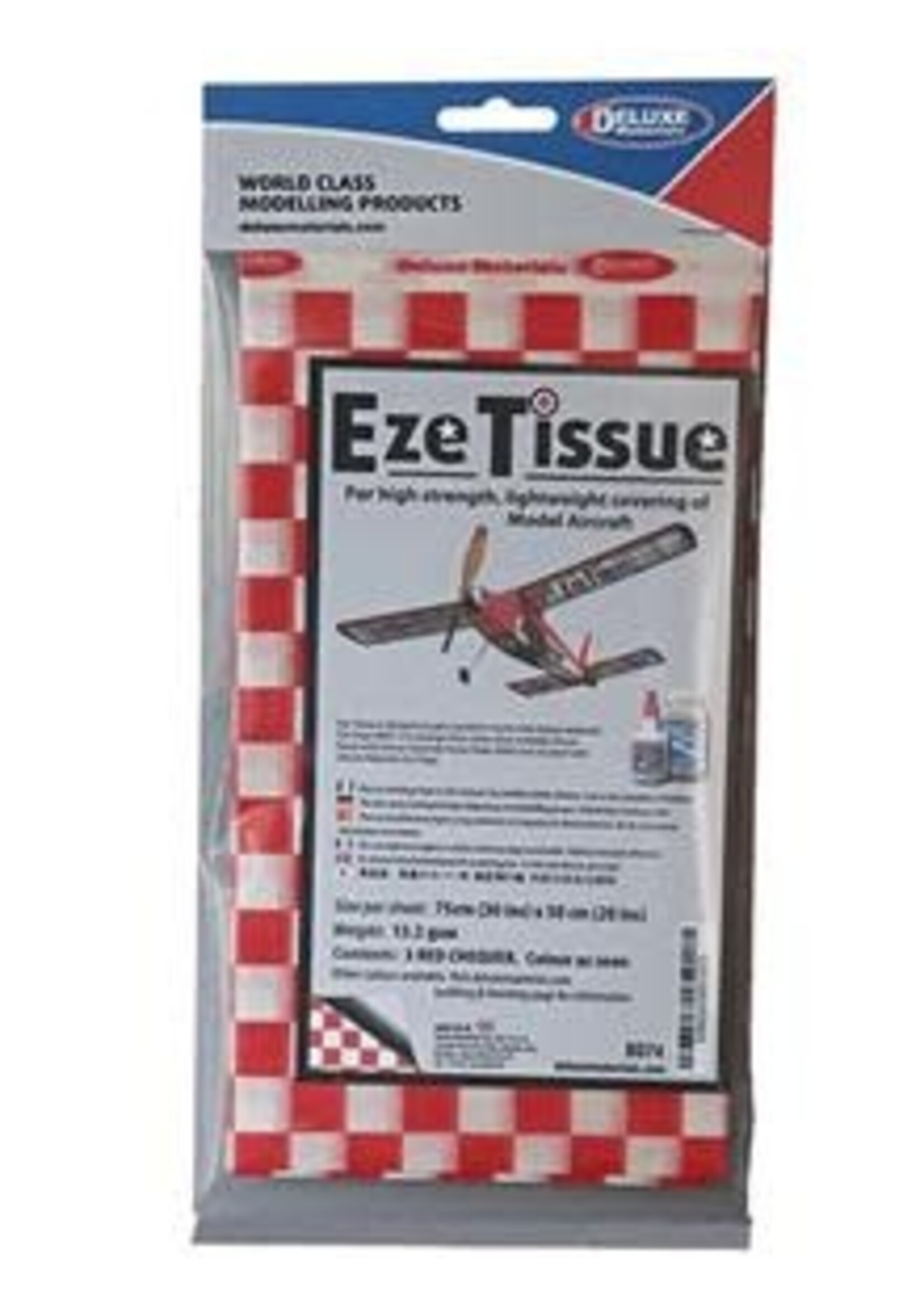 DELUXE DELUXE DLM-BD74 EZE TISSUE RED CHEQUER 3 SHEETS/PACK  BD74