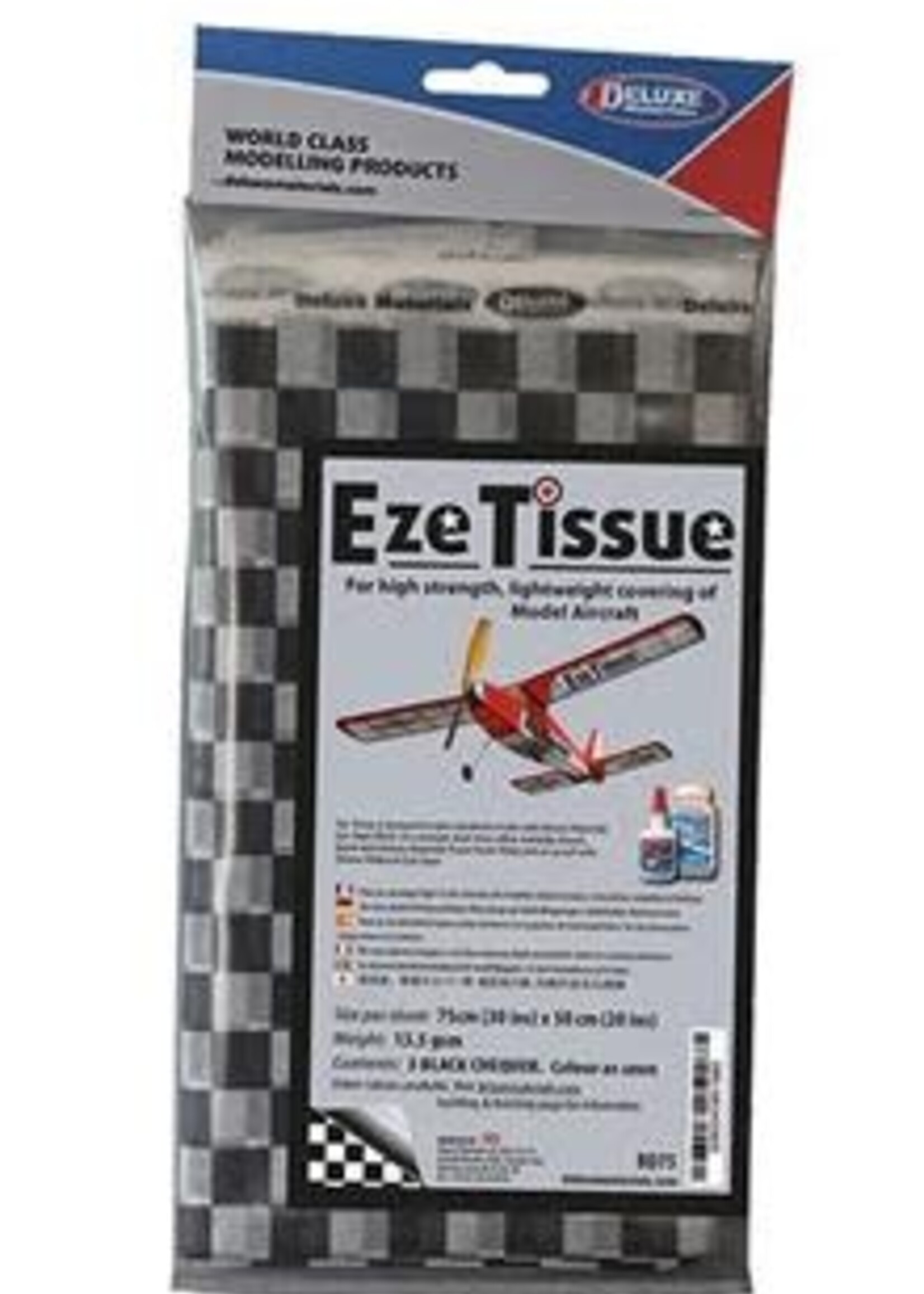DELUXE DELUXE DLM-BD75 EZE TISSUE BLACK CHEQUER 3 SHEETS/PACK BD75