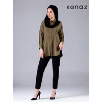 Bluse in der Farbe Khaki | Riga