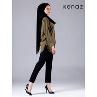 Bluse in der Farbe Khaki | Riga