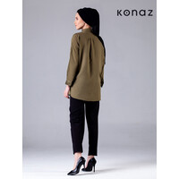 Bluse in der Farbe Khaki | Riga