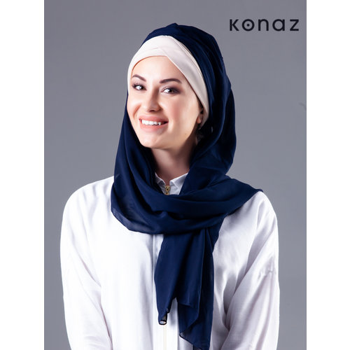 Lacivert renginde Şal | Cape Town