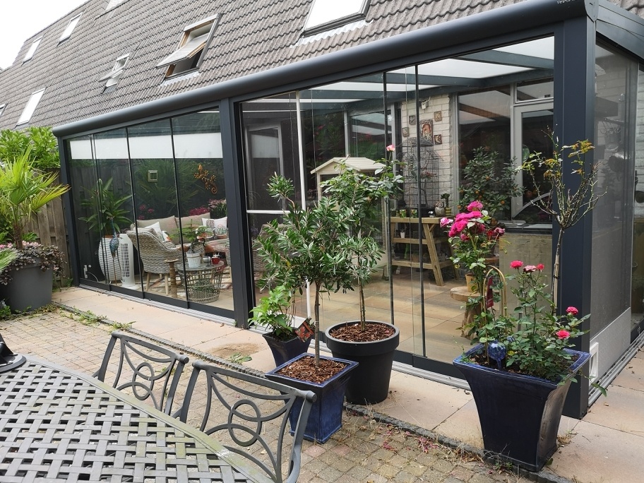 Actie tuinkamer Pigato glasdak  606x250 incl. montage