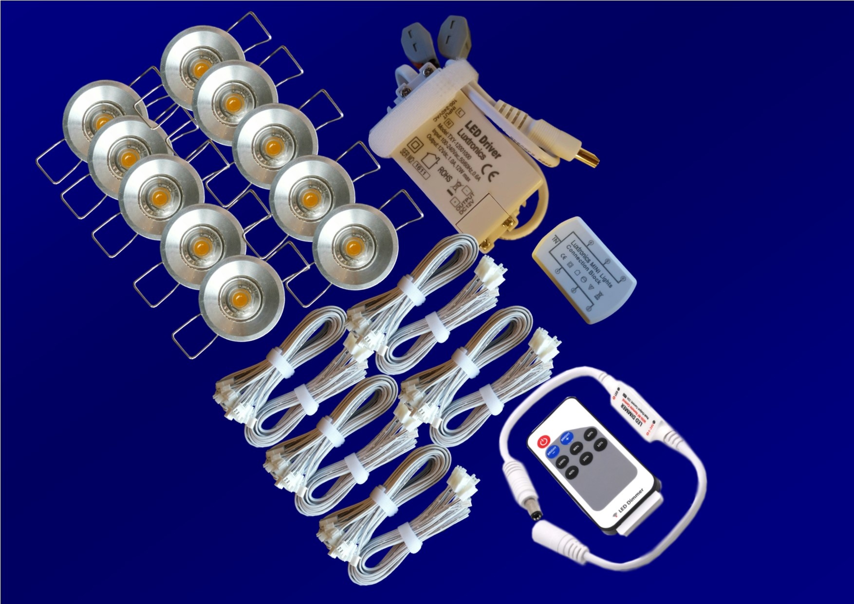 LED set 12 spots dimbaar