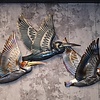 Wand decoratie metaal pelikanen 1486