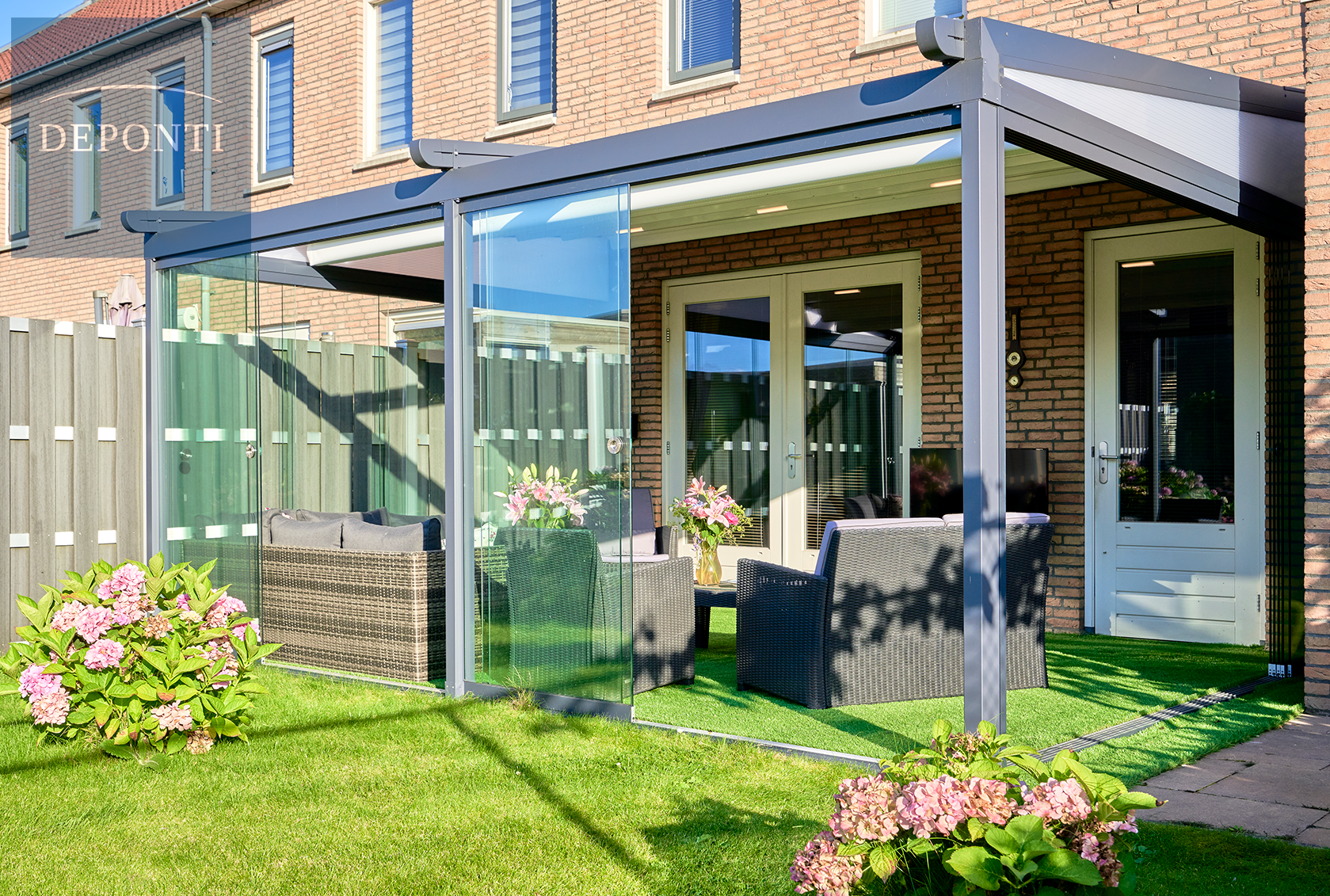 Showmodel Verdeca vouwdak veranda 400 x 300 cm