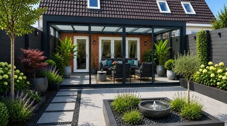 Tuinkamer model Pigato of Giallo met glasdak 