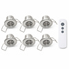 LED-inbouwspotset 6 × 1 watt met afstandsbediening