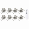 LED-inbouwspot set 8 × 1 watt met afstandsbediening
