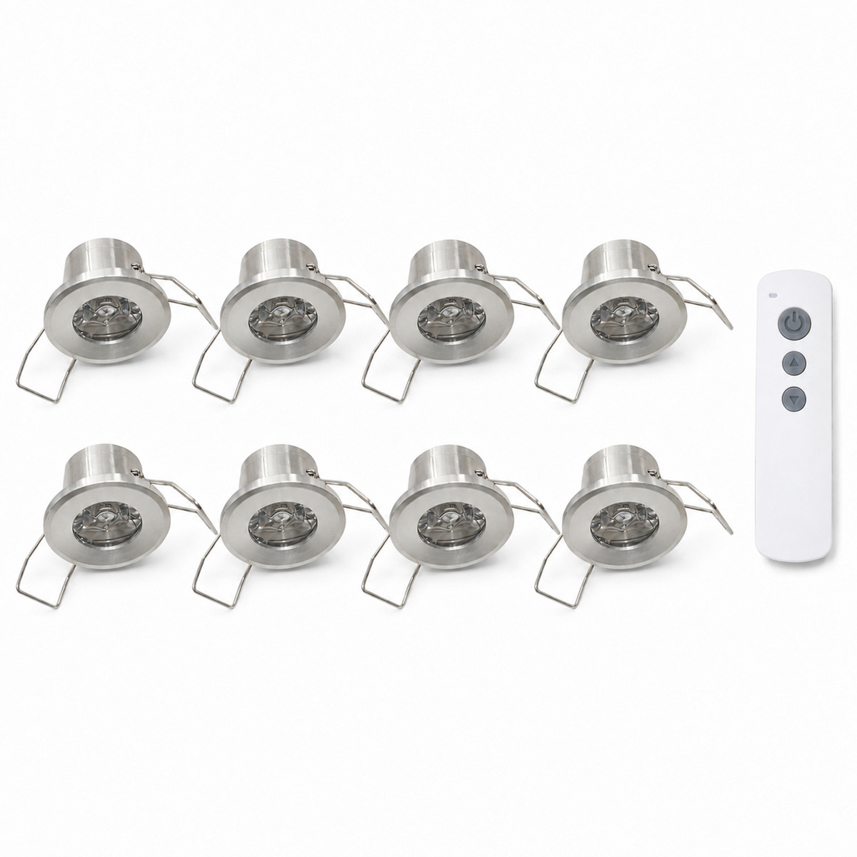 LED-inbouwspot set 8 × 1 watt met afstandsbediening