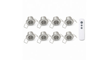 LED set 8 x 1w spots incl. dimmer