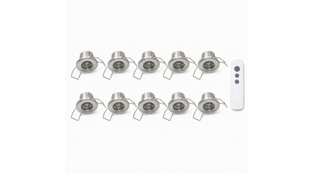 LED set 10 x 1w spots incl dimmer
