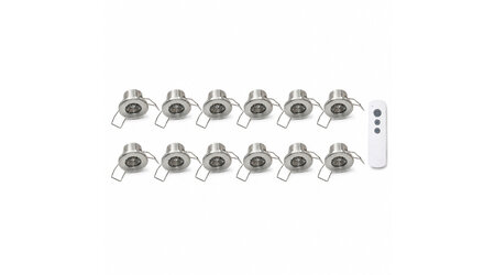 LED set 12 x 1w spots incl dimmer