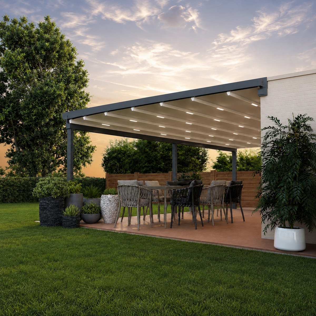 Showmodel Verdeca vouwdak veranda 400 x 300 cm
