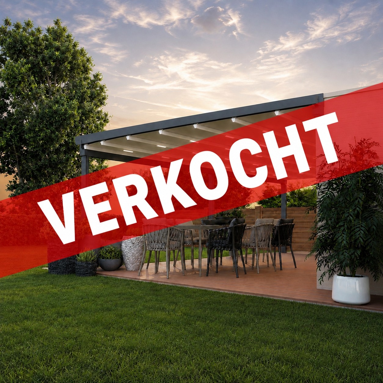 Showmodel Verdeca vouwdak veranda 400 x 300 cm