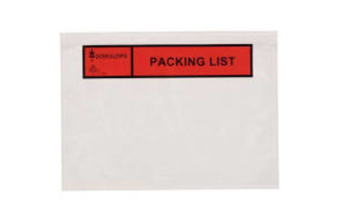 Paklijsten bedrukt C5 ''Packing list'' formaat 225 x 165 mm