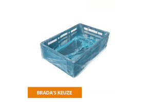 HDPE crate bag 30my blue color format 68/2 x 17 x 63 cm