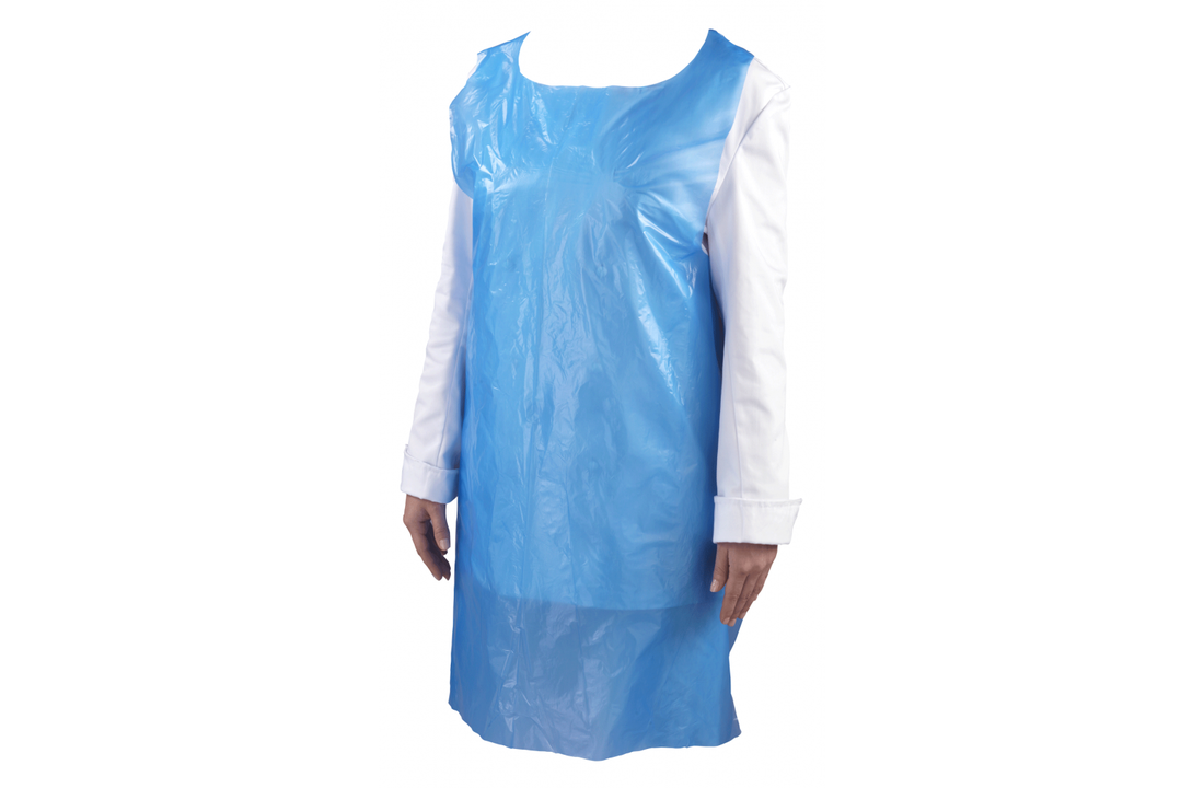 LDPE tear-off apron on block | 35my blue | size 850 x 130 cm