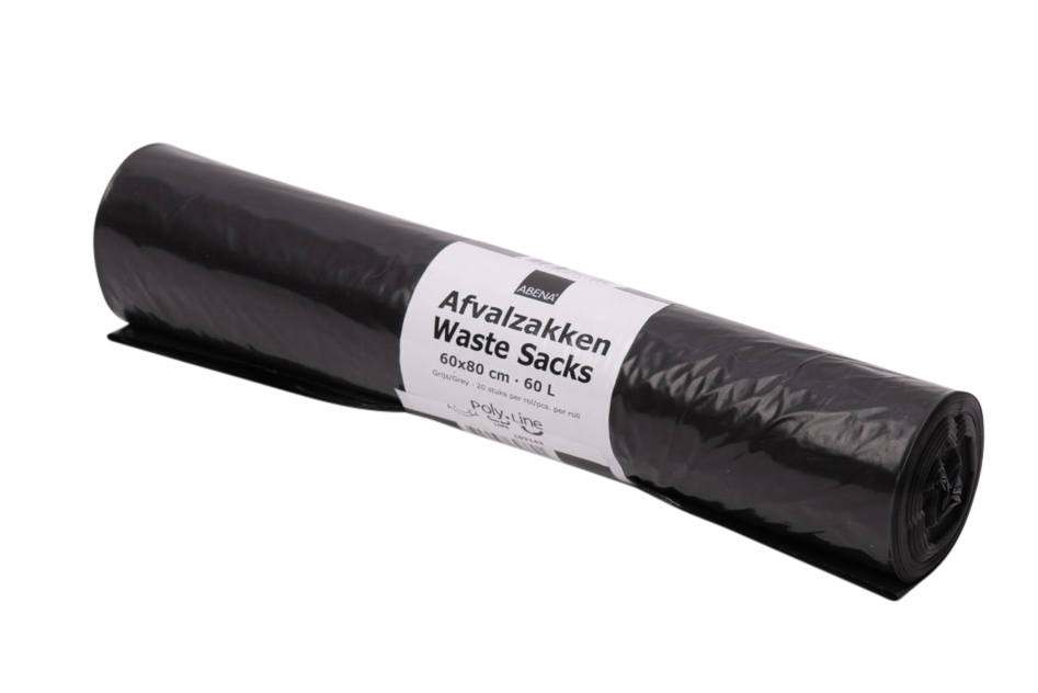 LDPE afvalzak T50 (34my) grijs formaat 600 x 800 mm