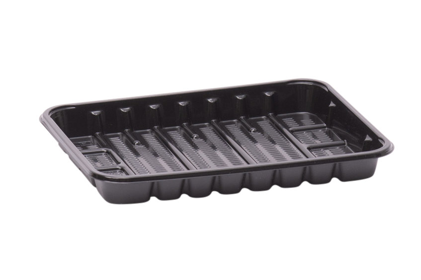 APET KS 70 L meat tray - black format 183 x 135 x 20 mm