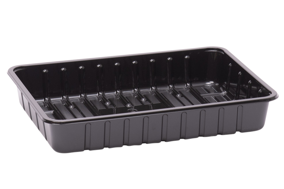 APET ks 3s h meat tray -  black format 243 x 180 x 40 mm