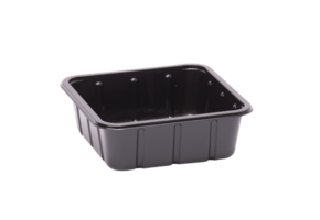 APET KS 60 H vleeswarenschalen formaat 130 x 130 x 45 mm (Zwart)