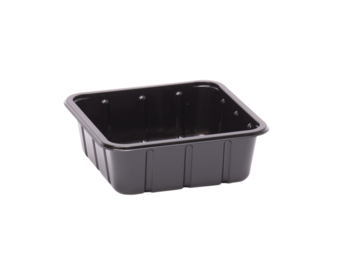 APET KS 60 H vleeswarenschalen formaat 130 x 130 x 45 mm (Zwart)