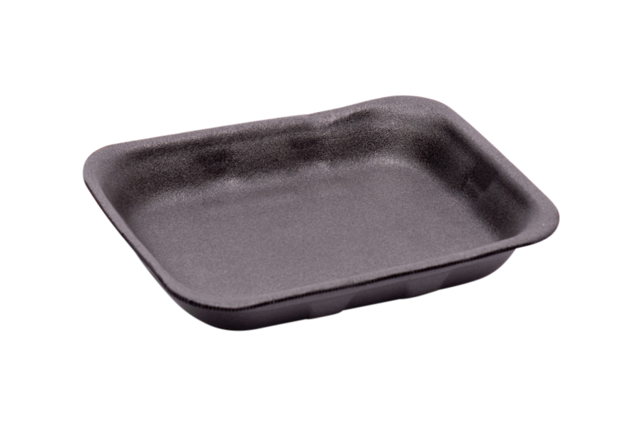 Foam tray 70 black colour EPS tray format 175 x 135 x 25 mm