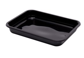 PP Gastro schalen 1/2 (SPG H320-serie 2400cc) formaat 312 x 245 x 43 mm (Zwart)