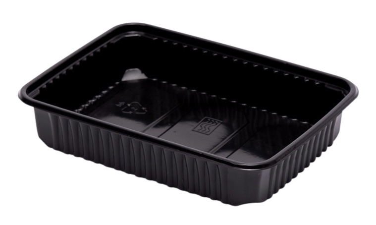 PP kilo tray rectangular black format 180 x 130 x 34 mm 500cc