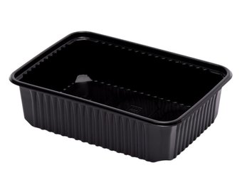 PP rectangular tray 750cc black format 180 x 130 x 48 mm 750 cc
