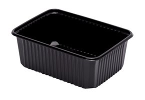 PP kilobakken thermo rechthoekig formaat 180 x 130 x 64 mm 1000 cc (Zwart)