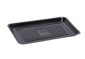 RPET vleeswarenschaal formaat 125 x 180 x 10 mm (Zwart)