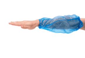 LDPE Mouwovertrekken 30my blauw formaat: 400 mm