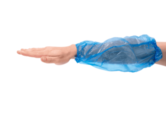 LDPE Mouwovertrekken 30my blauw formaat: 400 mm