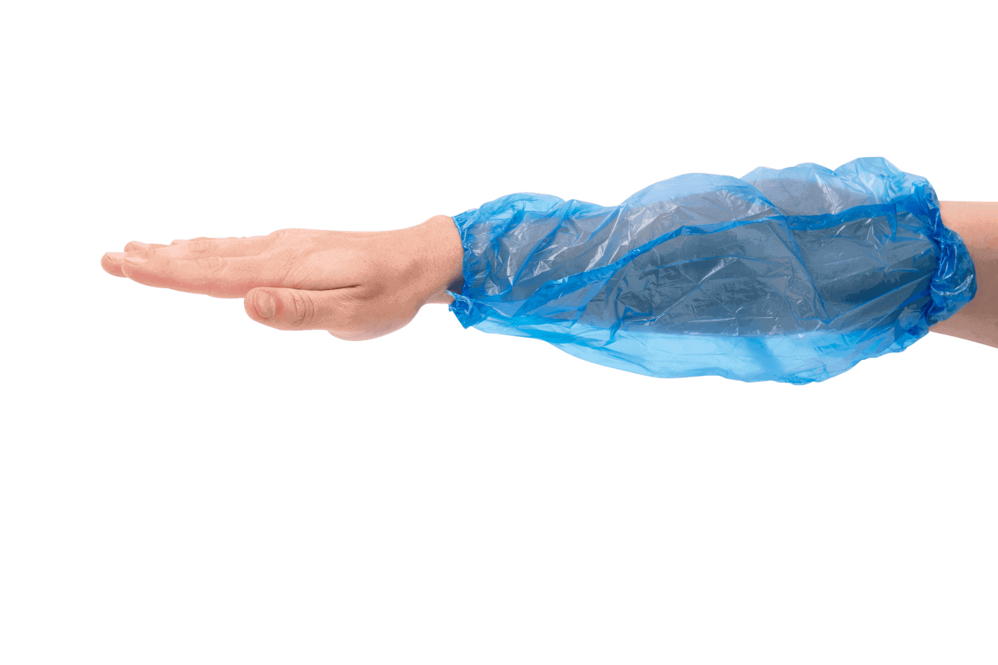 Mouwovertrek 30my blauw formaat 400 mm