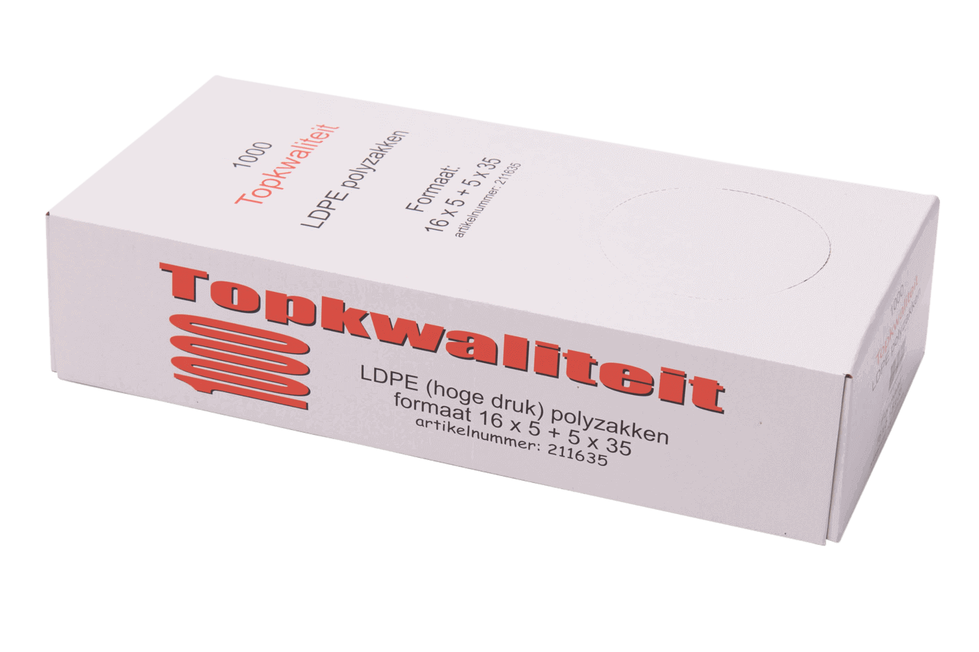 LDPE polyzak 20my transparant formaat 160/ 2x50 x 350 mm