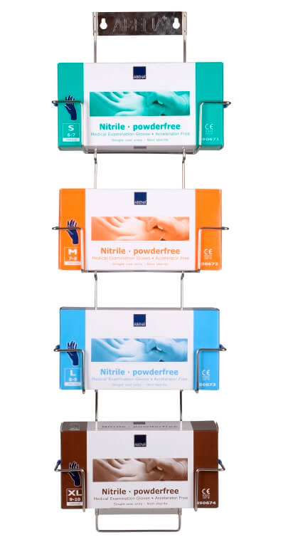 Gloves wall holders stainless steel 729 x 260 mm