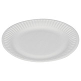 Clay coated paper plates round white various sizes
