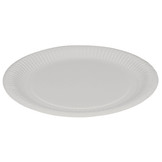 Clay coated paper plates round white various sizes