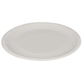 Clay coated paper plates round white various sizes