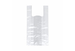 LDPE hemddraagtas wit 27+12 x 48 cm op blok