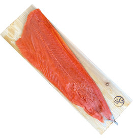 Zijde wilde Sockeye zalm en Cedarrookplank