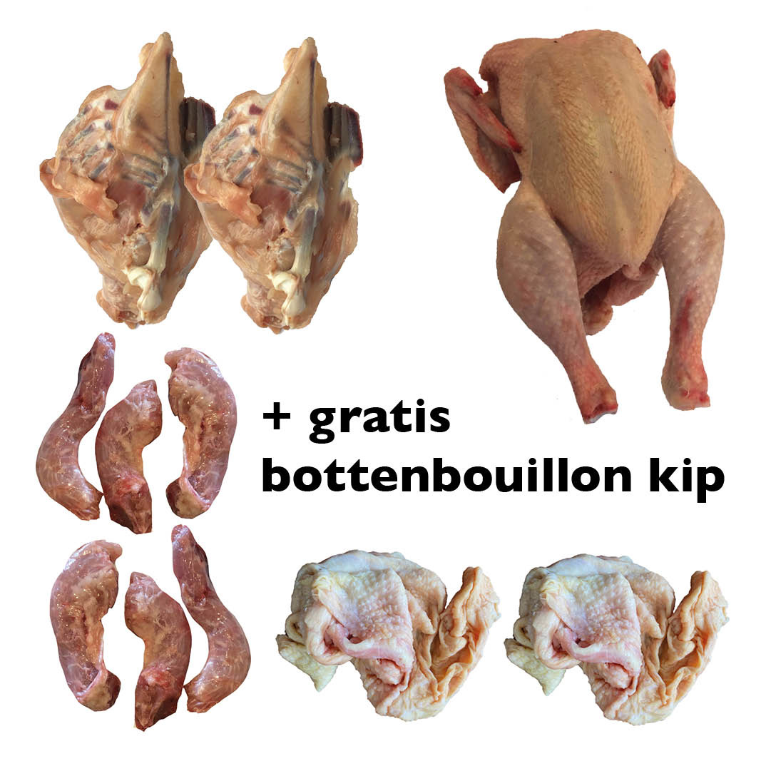 Biologische kippenbouillon pakket met gratis bottenbouillon kip (twv €5,85)