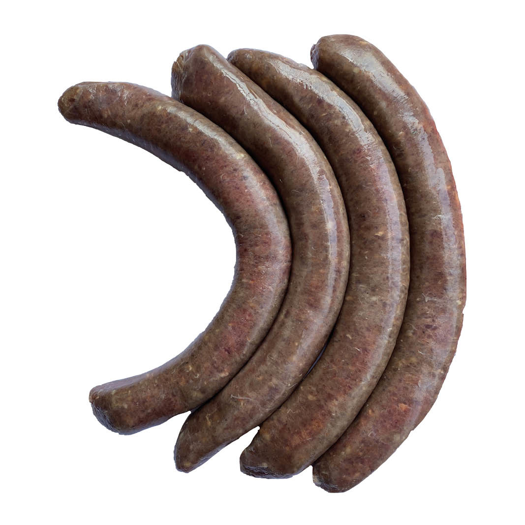 Beef chipolata with liver