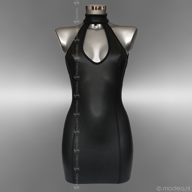 Modea - Private Label Kinky jurk neopreen (rubber) met collar en "Low back"