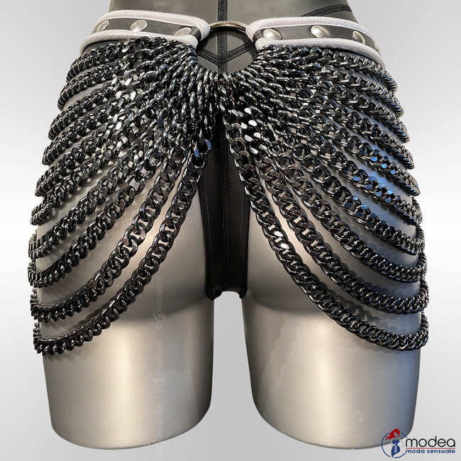 Neoprene skirt with 10 mtrs of Christal black chains